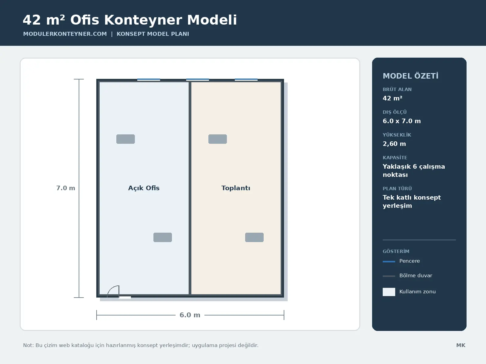 42 m² Ofis Konteyner Modeli