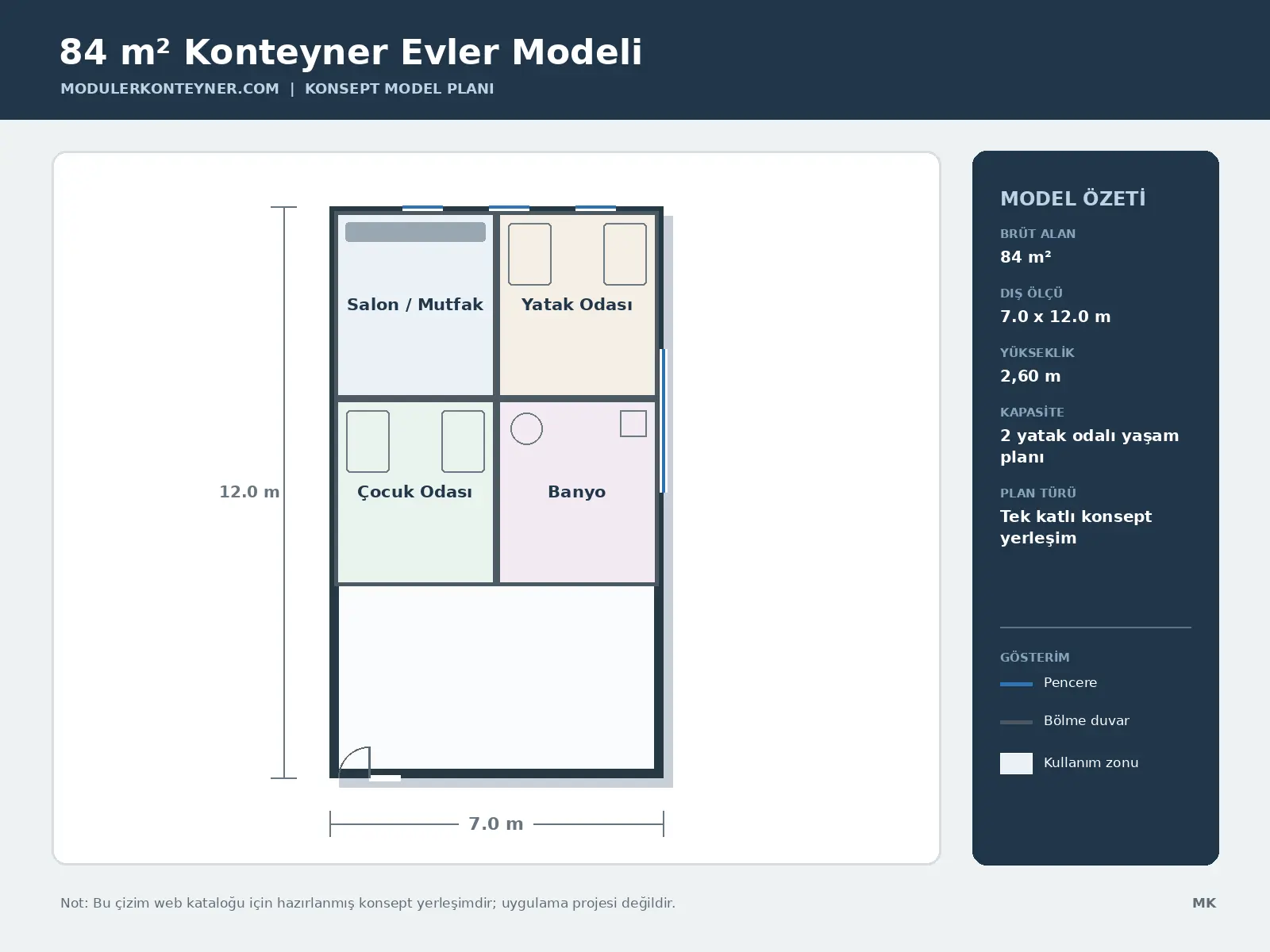 84 m² Konteyner Evler Modeli